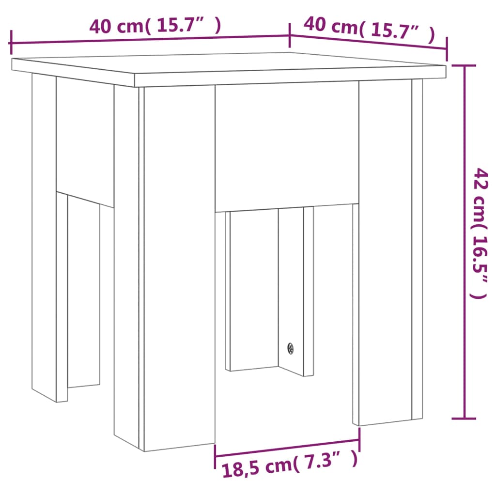 vidaXL Mesa de centro madera de ingeniería roble ahumado 40x40x42 cm