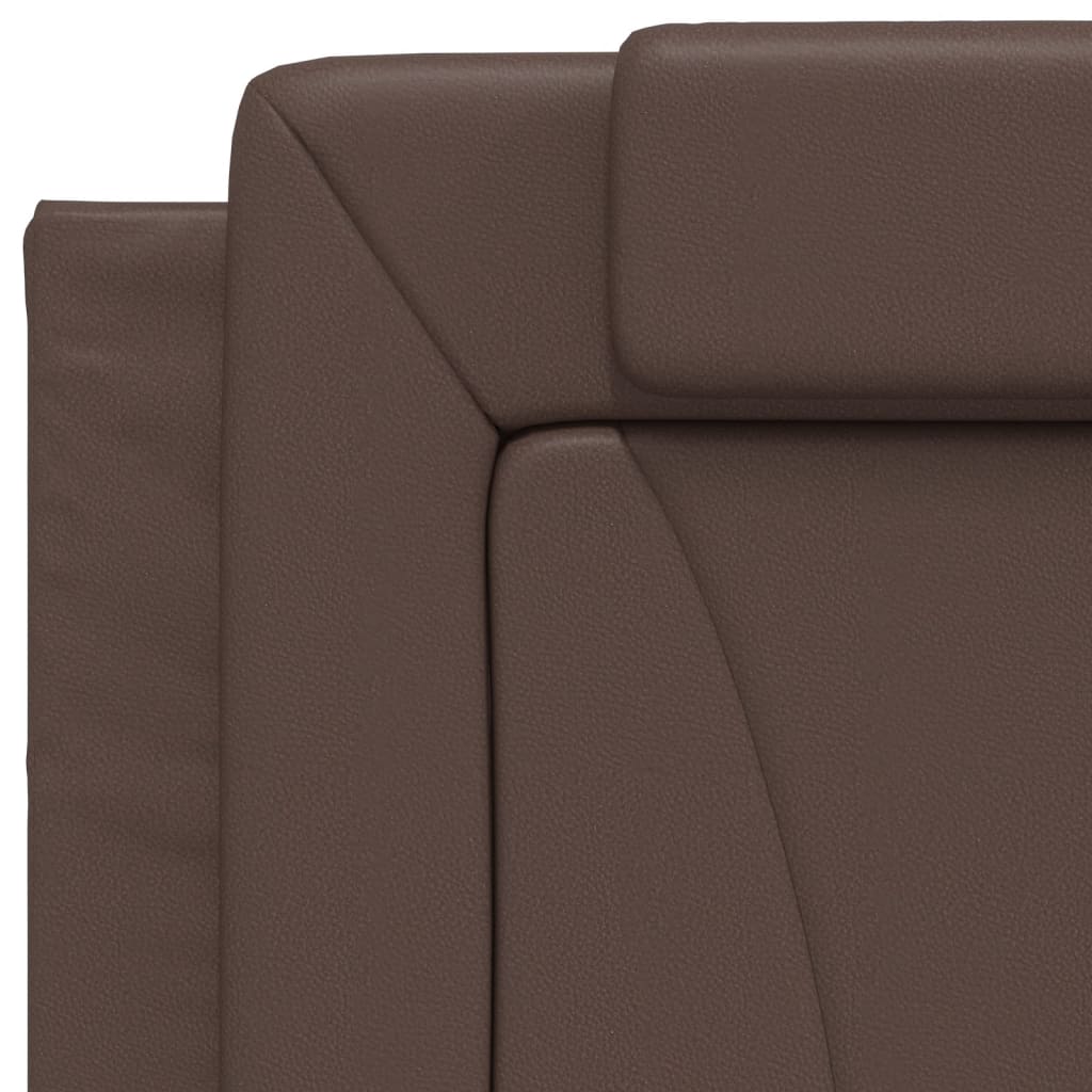 vidaXL Cama con colchón cuero sintético marrón 80x200 cm