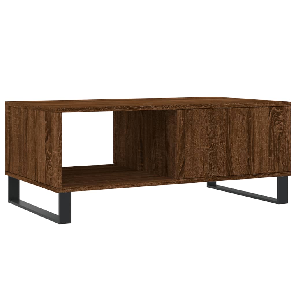 vidaXL Mesa de centro madera contrachapada marrón roble 90x50x36,5 cm