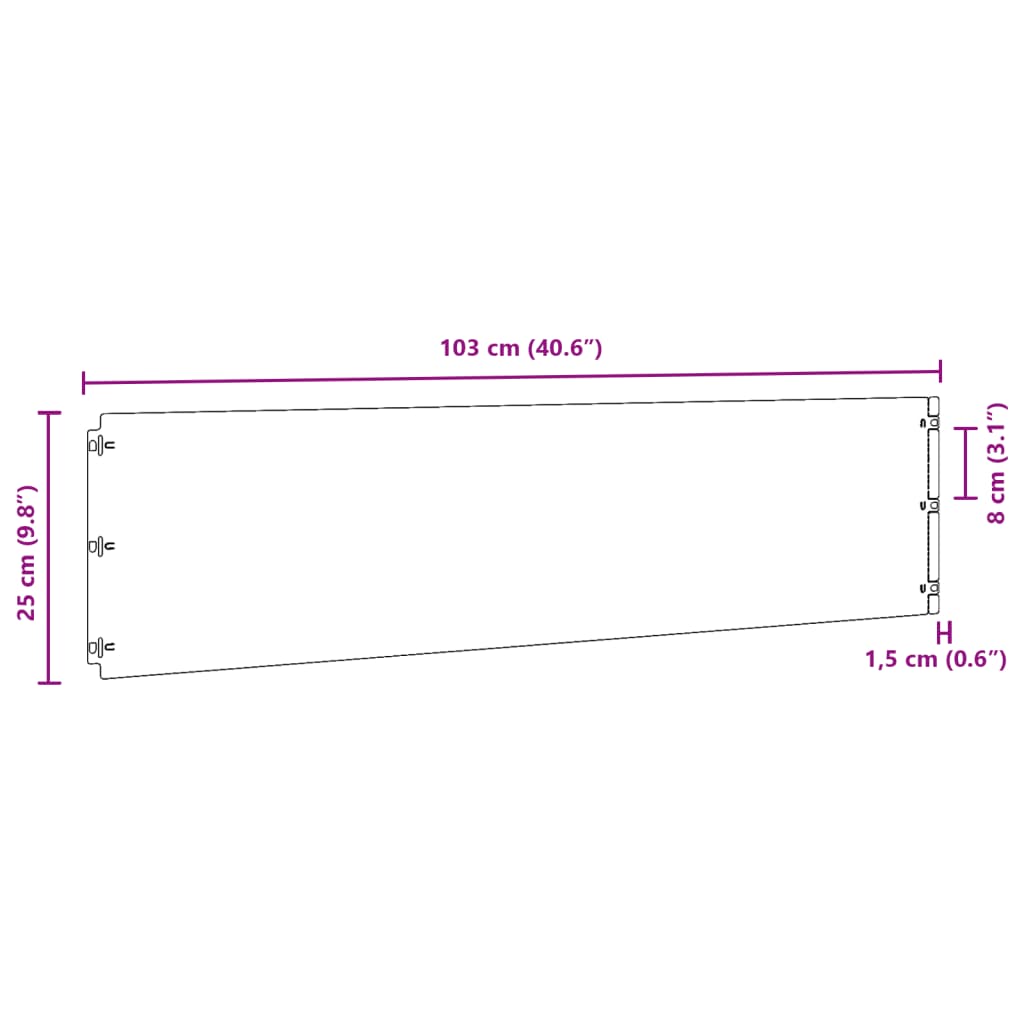 vidaXL Bordes de césped acero corten flexible 10 piezas 25x103 cm