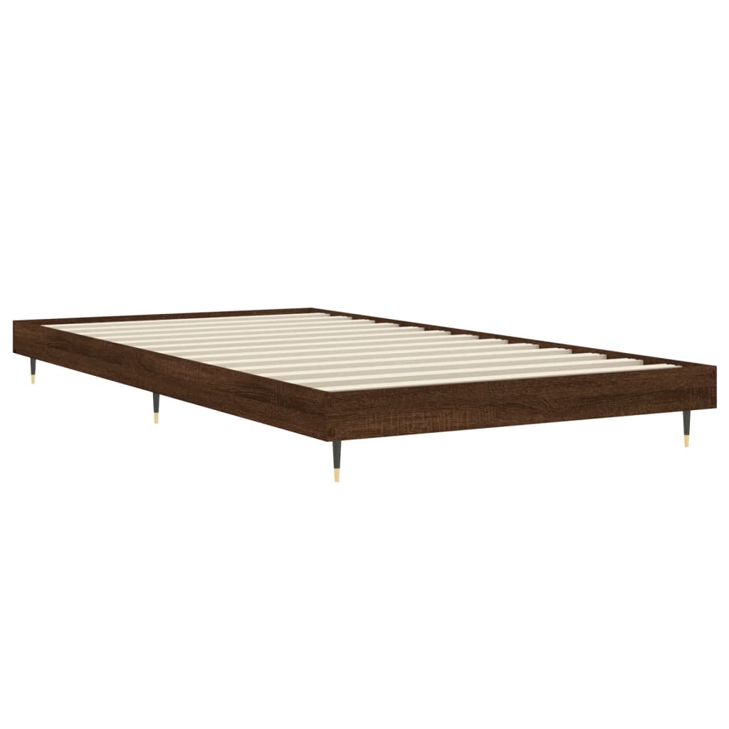 vidaXL Estructura de cama sin colchón madera marrón roble 100x200 cm