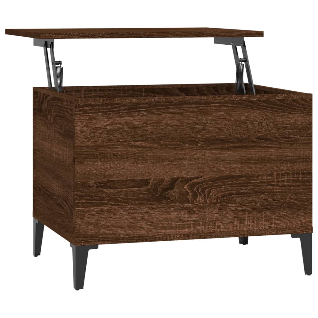 vidaXL Mesa de centro madera contrachapada roble marrón 60x44,5x45 cm