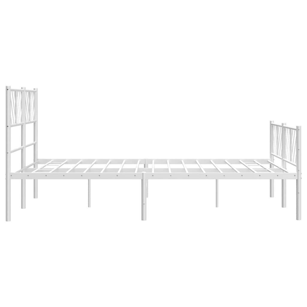 vidaXL Estructura cama sin colchón con estribo metal blanco 135x190 cm