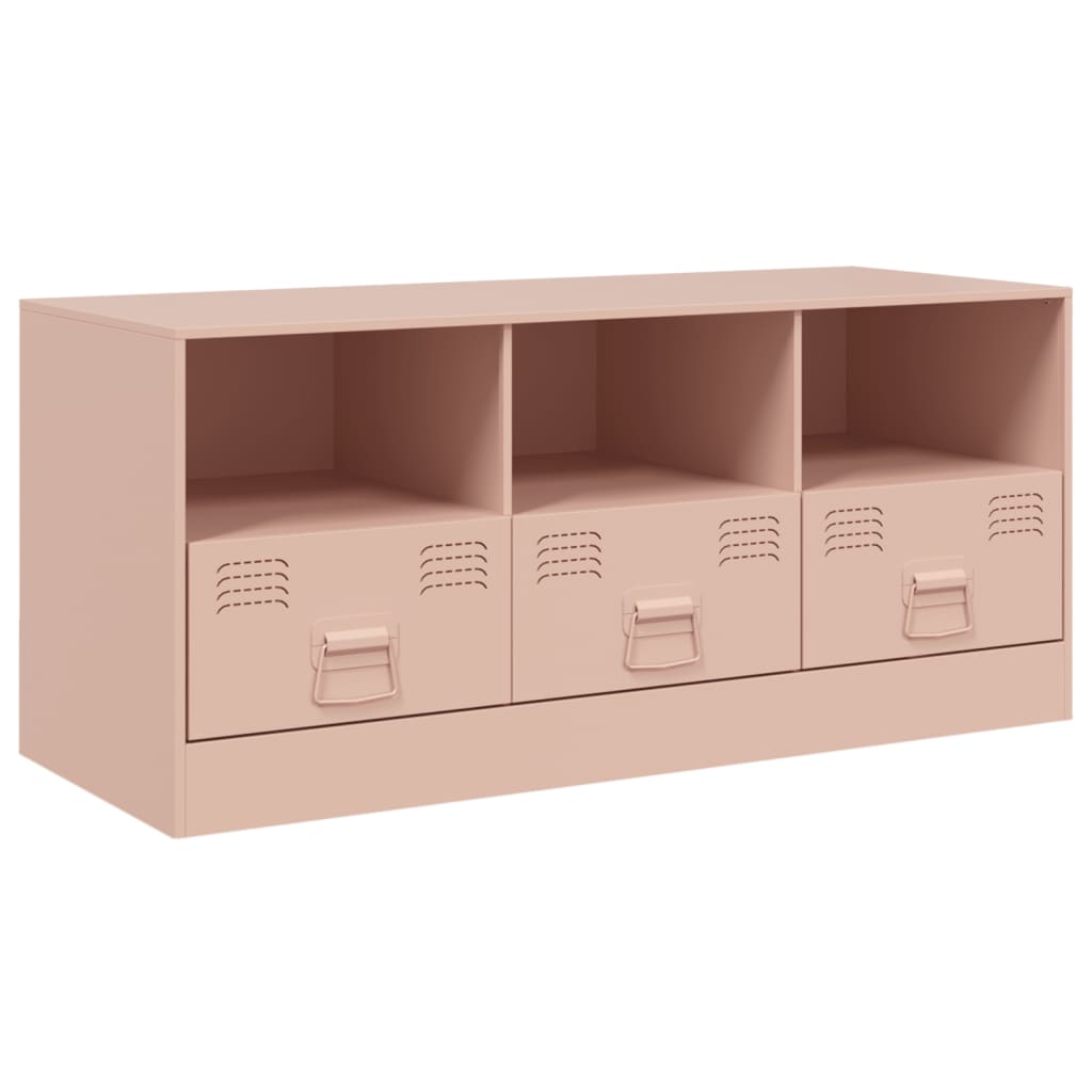 vidaXL Mueble para TV de acero rosa 99x39x44 cm