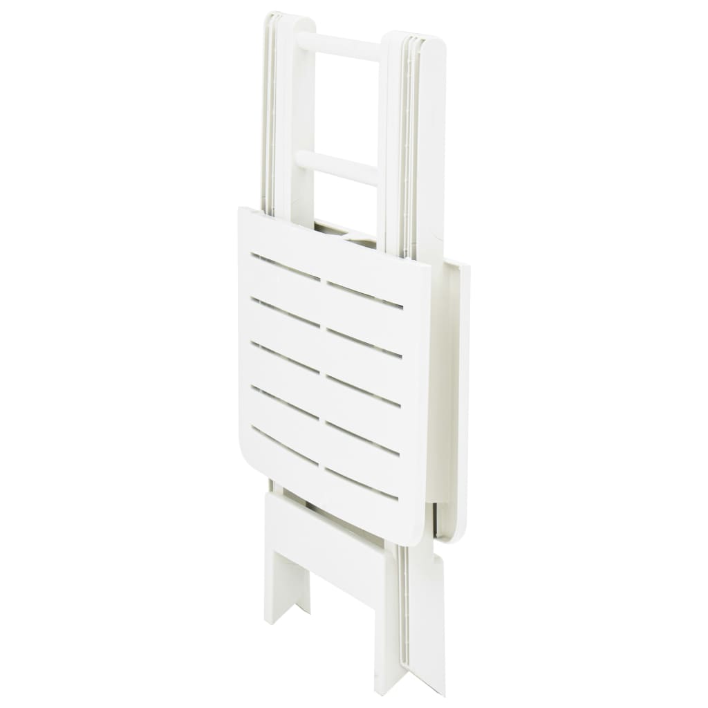 vidaXL Mesa de jardín plegable de plástico blanco 79x72x70 cm