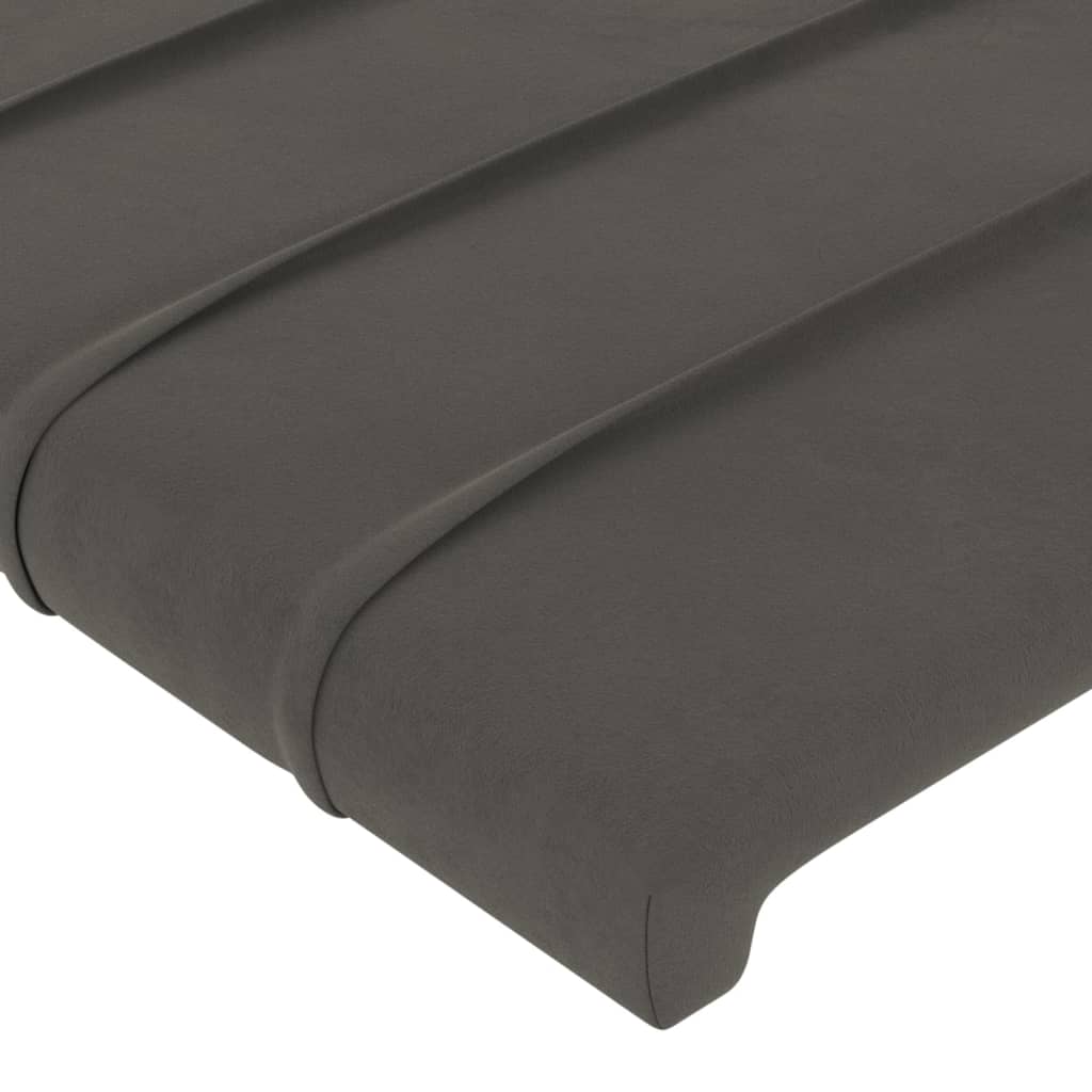 vidaXL Cabeceros 4 unidades de terciopelo gris oscuro 100x5x78/88 cm