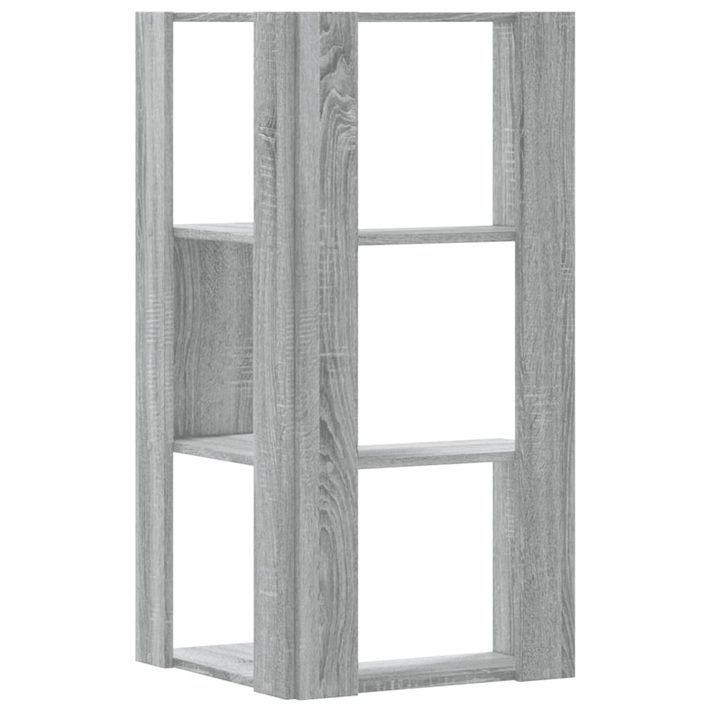 vidaXL Estantería de esquina 3 niveles madera gris Sonoma 50x50x102 cm