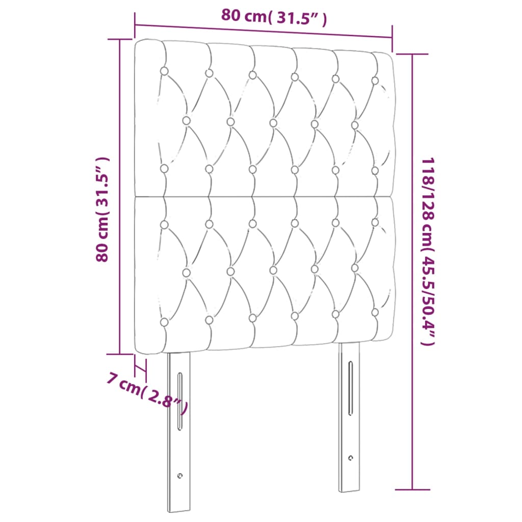 vidaXL Cabecero con luces LED tela gris oscuro 80x7x118/128 cm