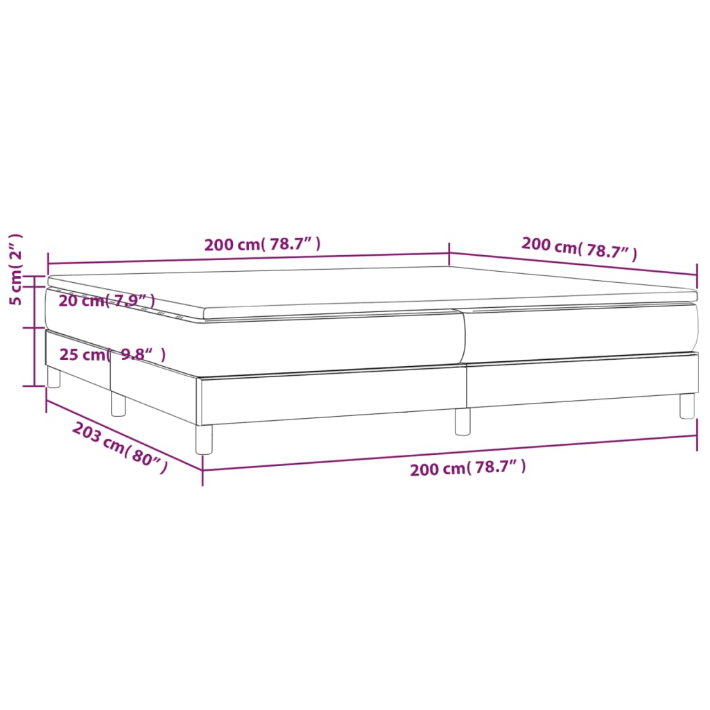 vidaXL Cama box spring con colchón cuero sintético negro 200x200 cm