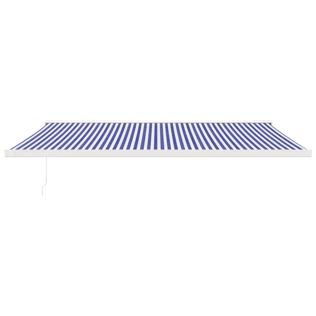 vidaXL Toldo retráctil aluminio y tela azul y blanco 5x3 m