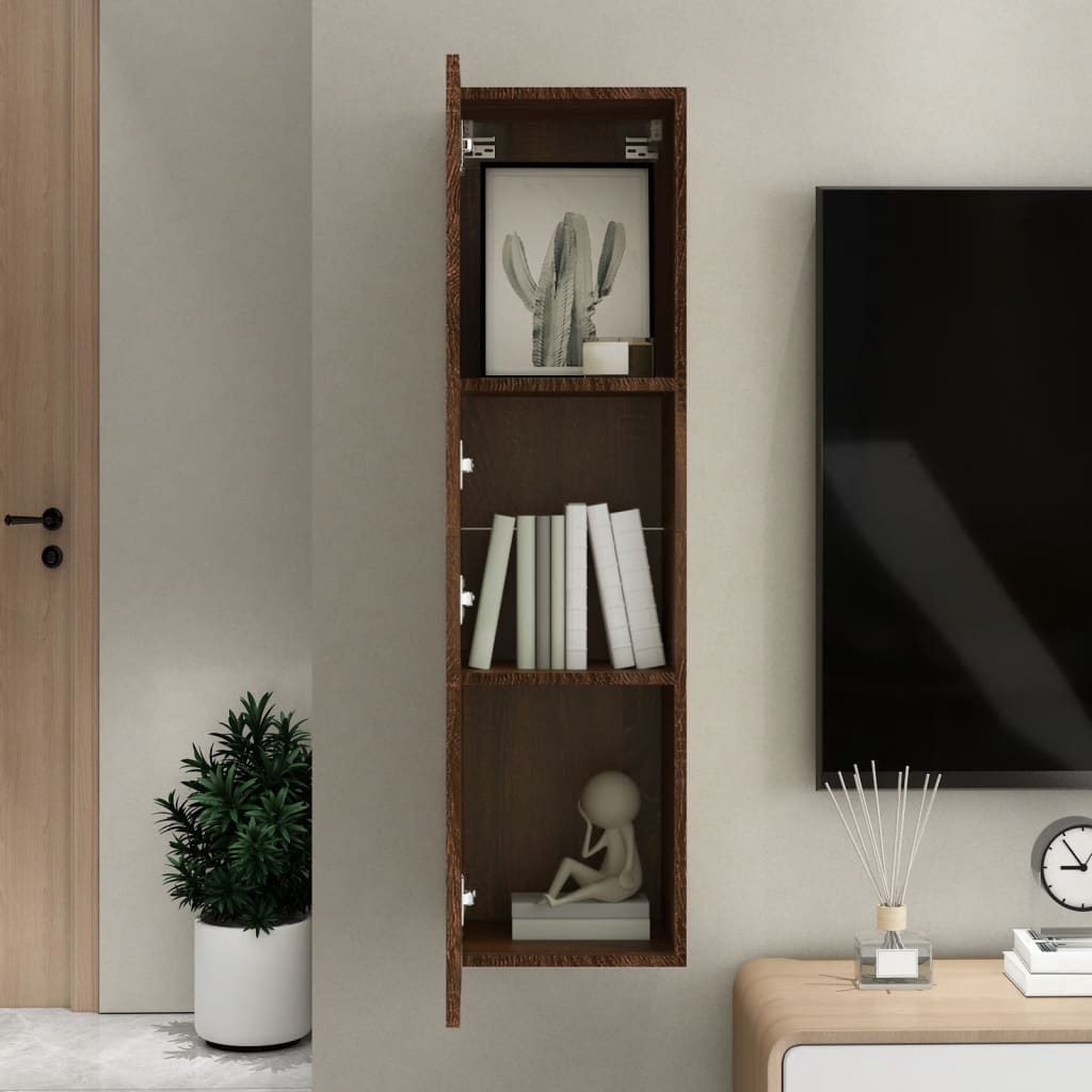 vidaXL Mueble para TV de pared color roble marrón 30,5x30x110 cm