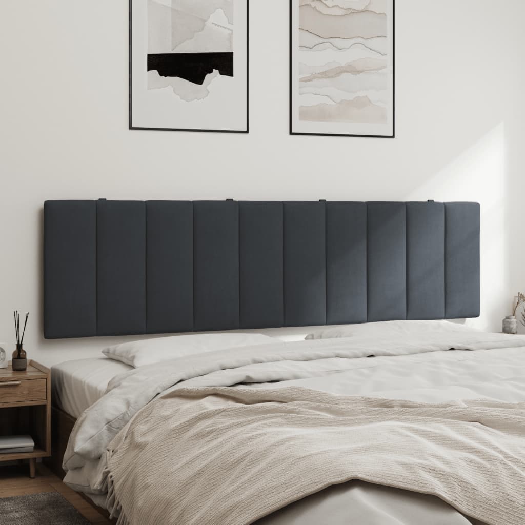 vidaXL Cabecero de cama acolchado terciopelo gris oscuro 180 cm