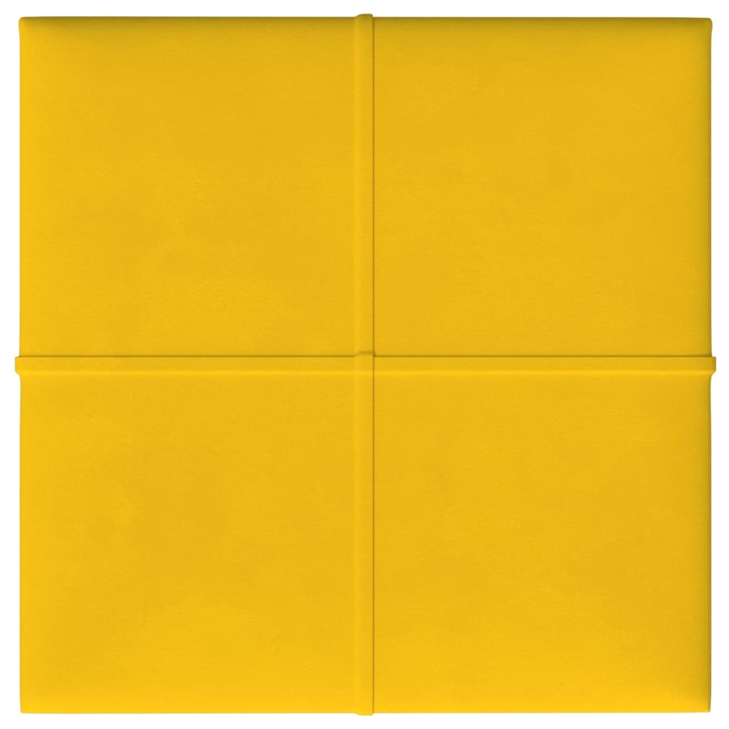 vidaXL Paneles de pared 12 uds terciopelo amarillo 30x30 cm 1,08 m²