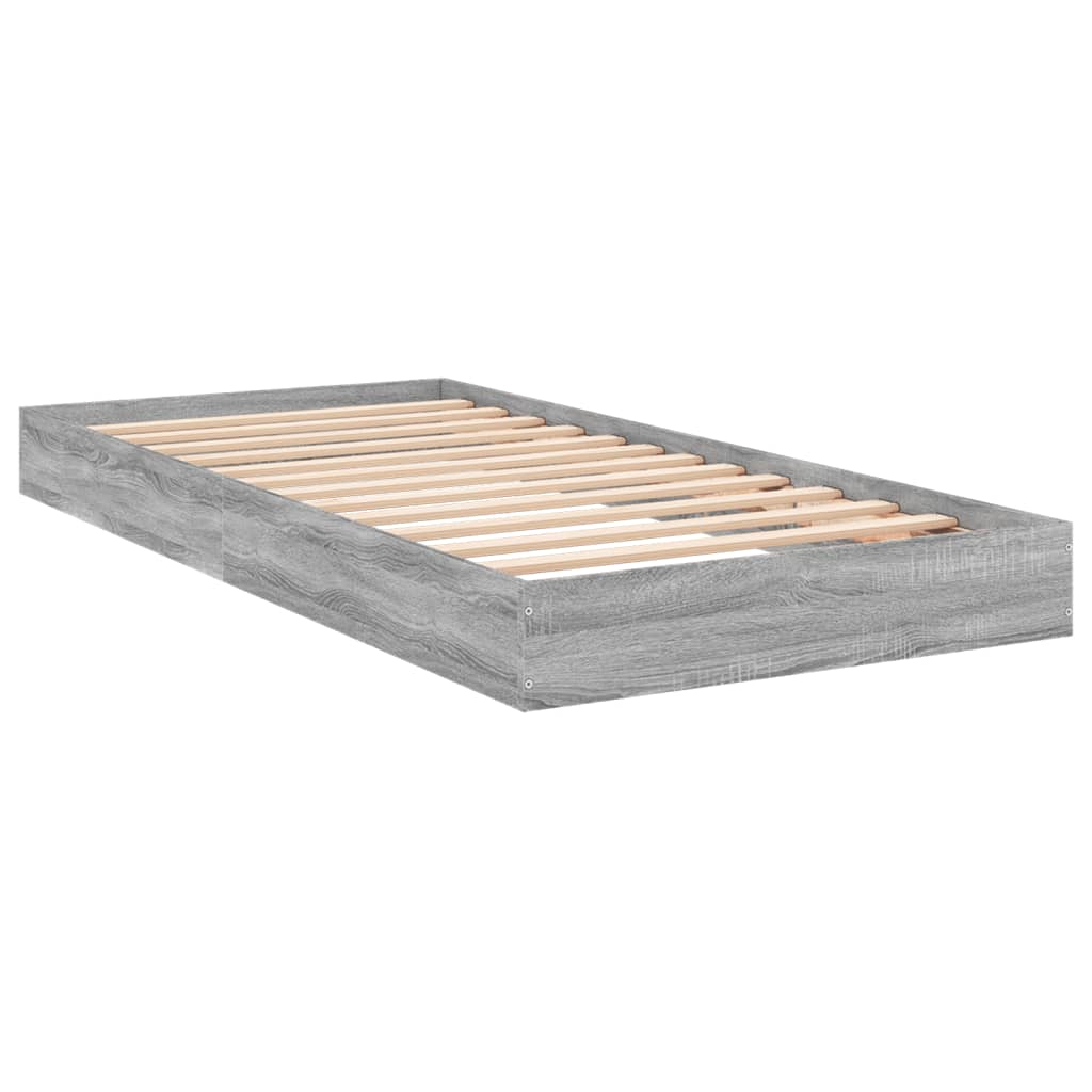 vidaXL Estructura de cama madera de ingeniería gris Sonoma 75x190 cm