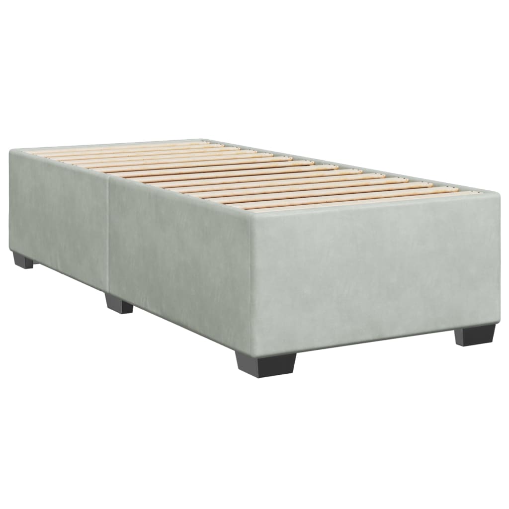 vidaXL Cama box spring con colchón terciopelo gris claro 100x200 cm