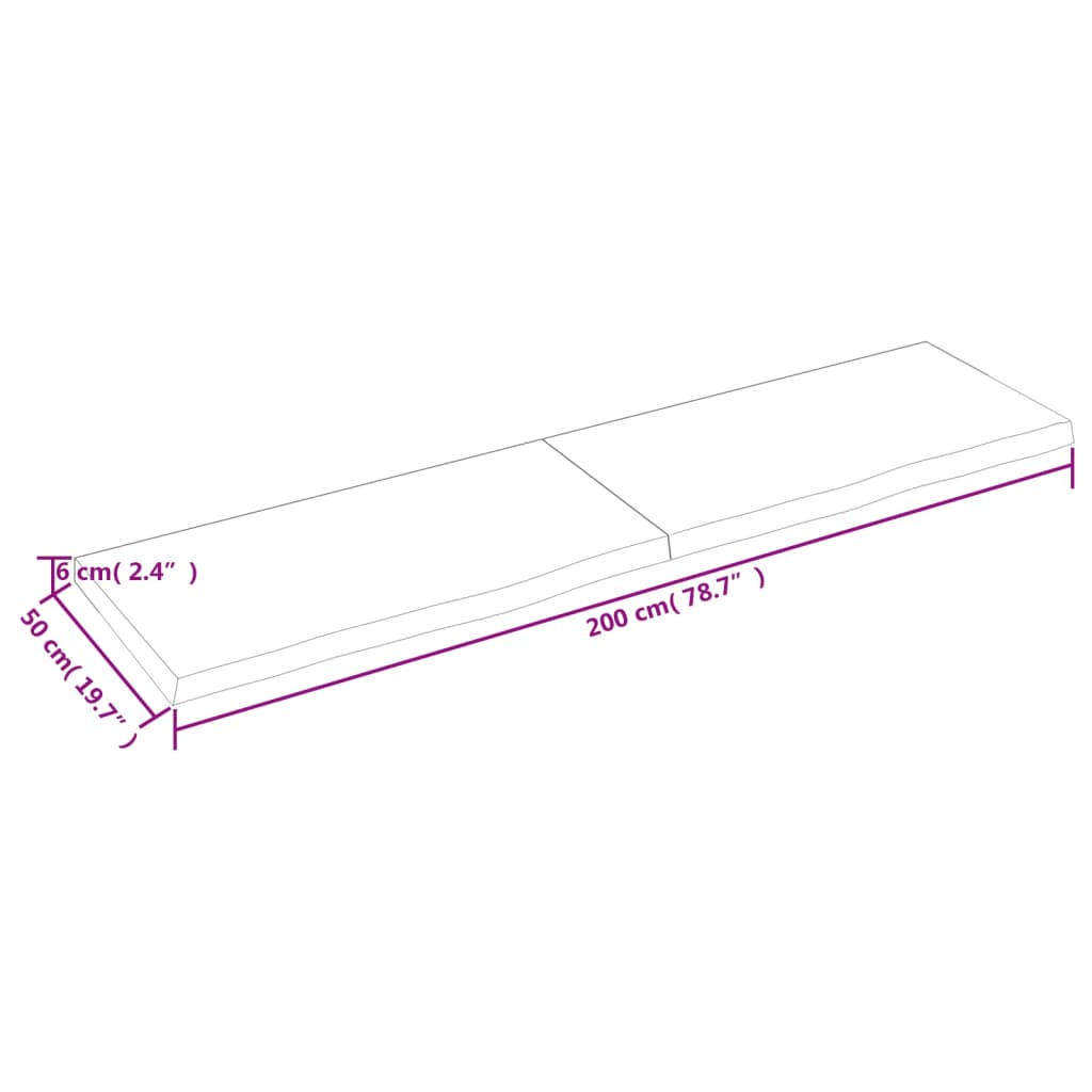 vidaXL Estante pared madera roble tratada marrón oscuro 200x50x(2-6)cm