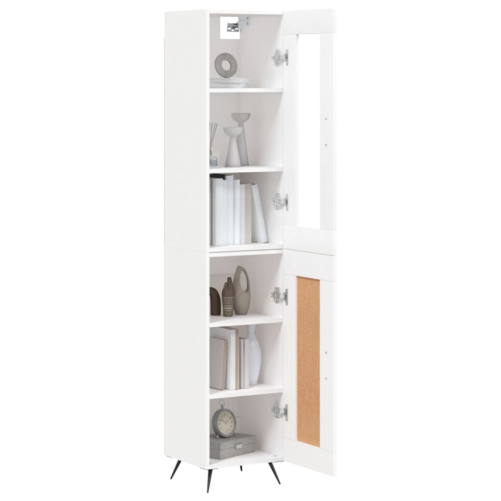 vidaXL Aparador alto madera contrachapada blanco 34,5x34x180 cm