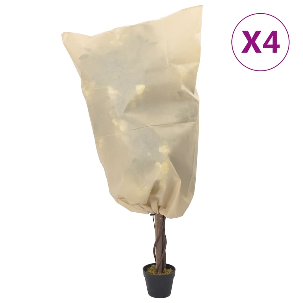 vidaXL Cubierta para plantas con cordón 4 uds 70 g/m² 0,8x1,2 m