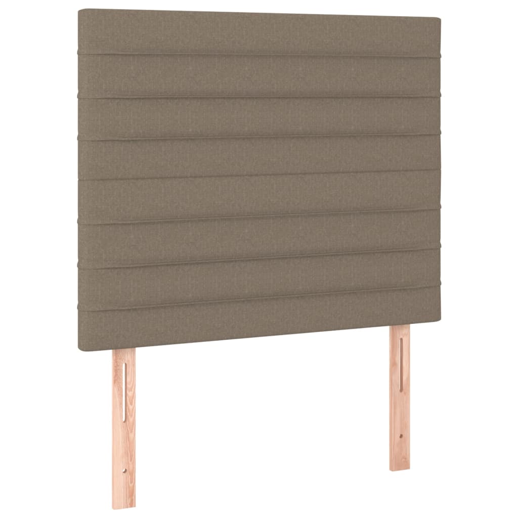vidaXL Cama box spring con colchón tela gris taupe 100x200 cm