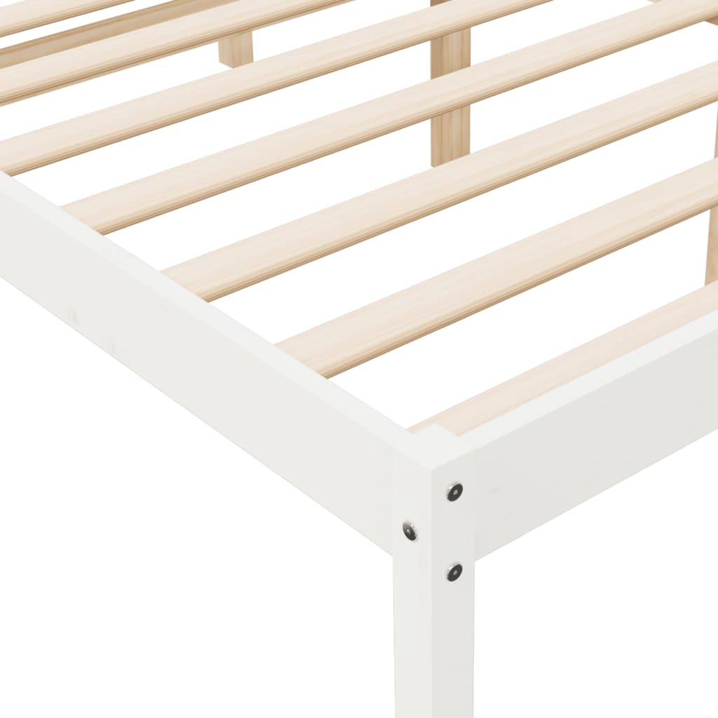 vidaXL Cama para personas mayores madera maciza pino blanca 120x190 cm