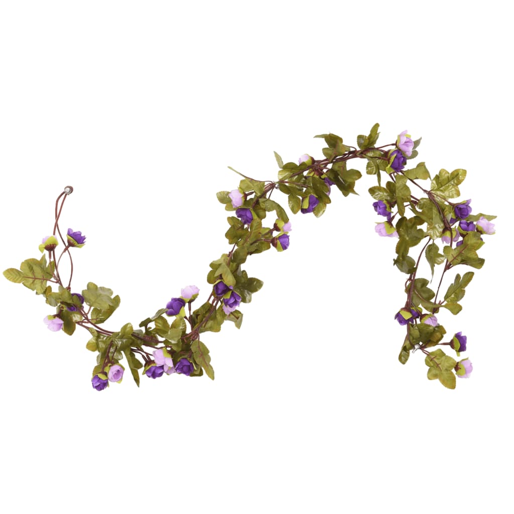 vidaXL Guirnaldas de flores de Navidad 6 uds morado claro 215 cm