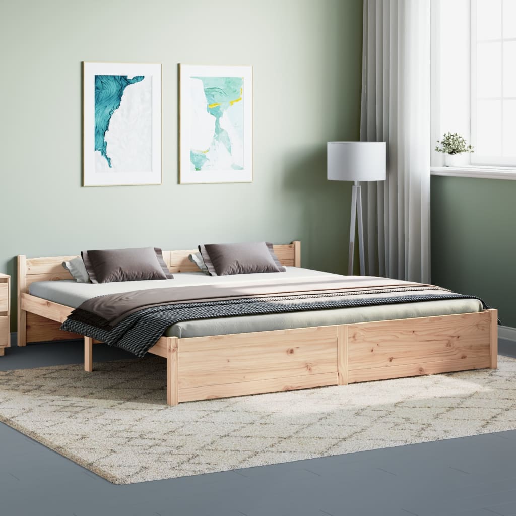 vidaXL Estructura de cama madera maciza 180x200 cm