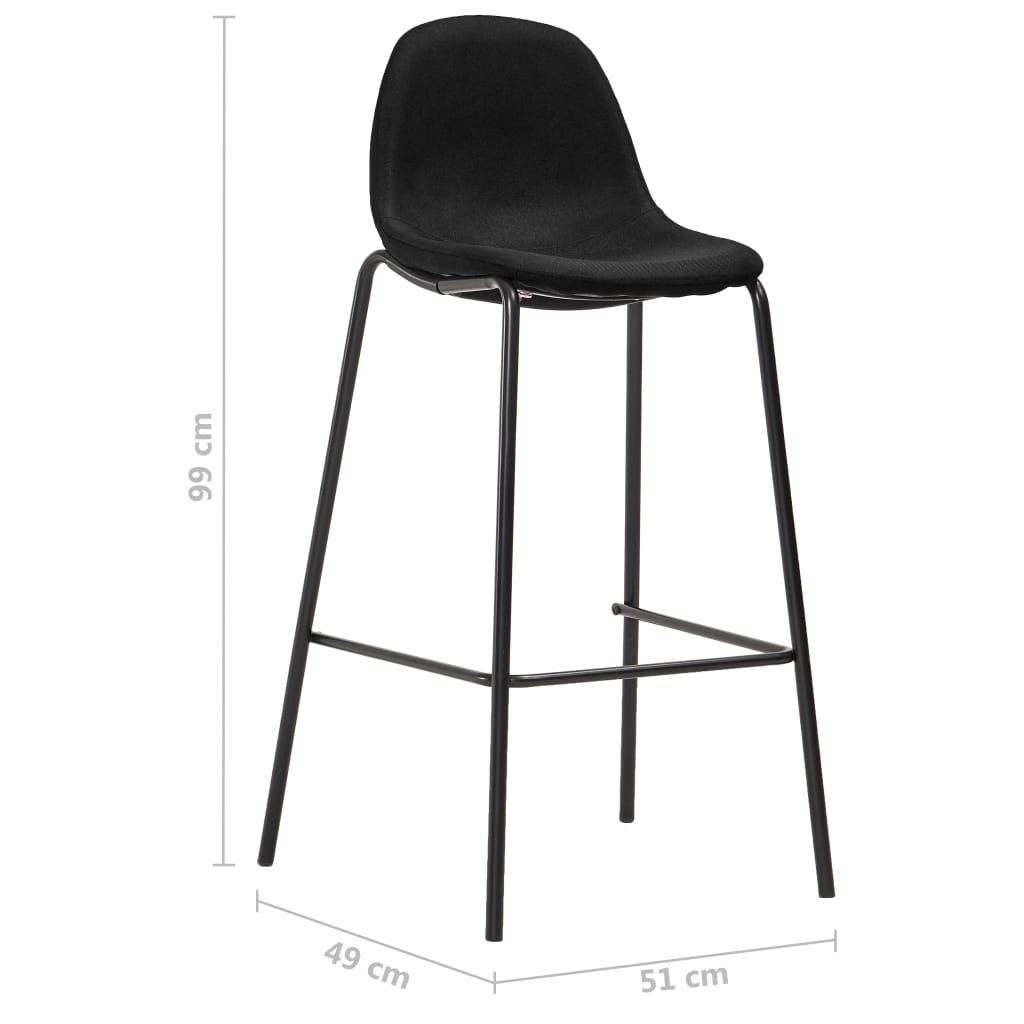 vidaXL Juego de mesa alta y taburetes 5 piezas tela negra