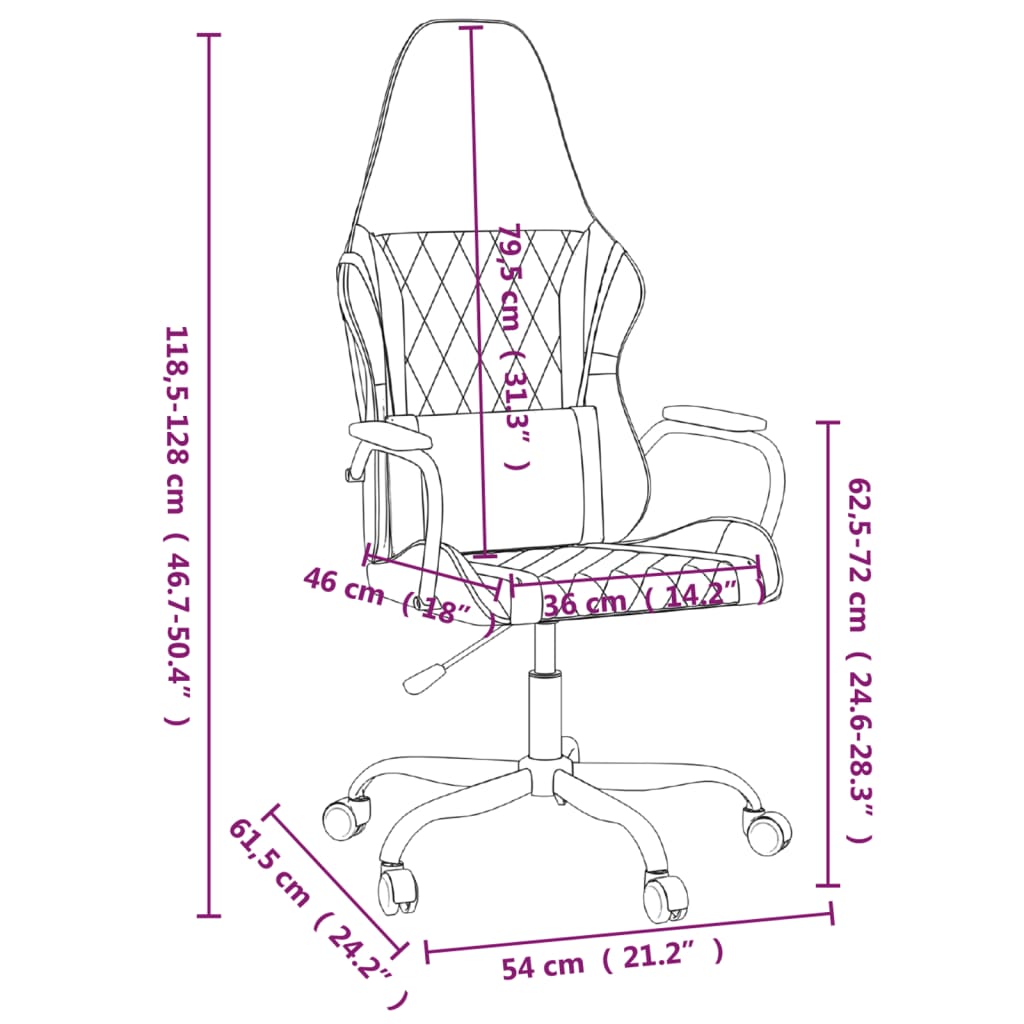 vidaXL Silla gaming de masaje cuero sintético negro y verde