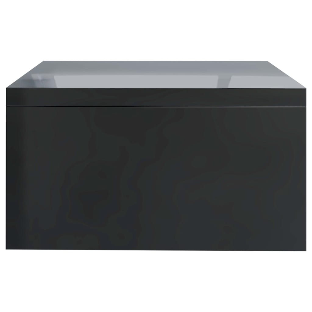 vidaXL Soporte para pantalla contrachapada negro brillante 42x24x13 cm