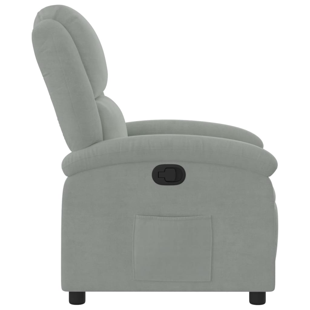 vidaXL Sillón reclinable de terciopelo gris claro