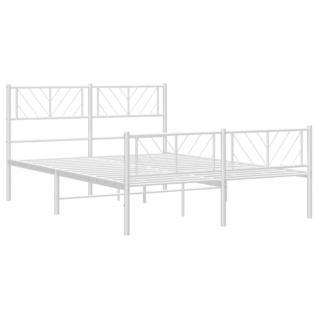 vidaXL Estructura cama sin colchón con estribo metal blanco 120x200 cm