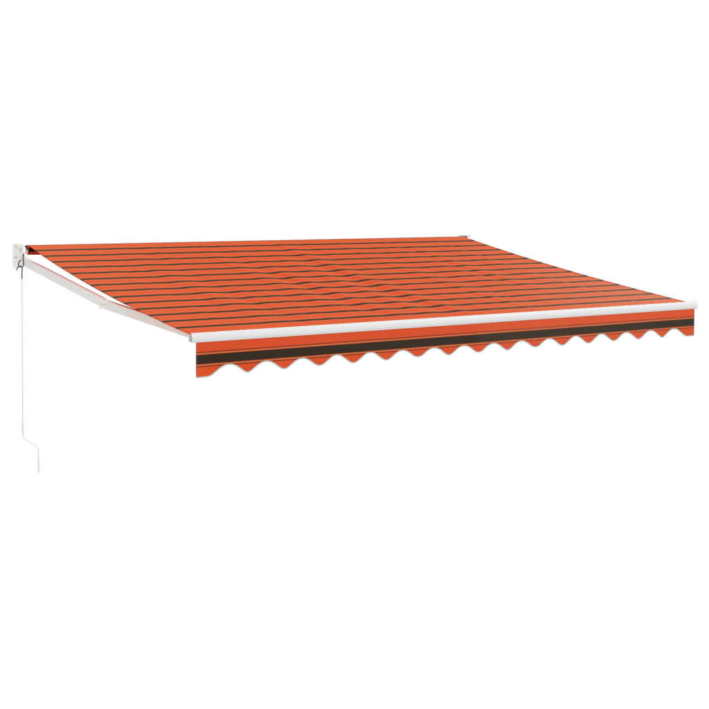 vidaXL Toldo retráctil aluminio y tela naranja y marrón 4x3 m