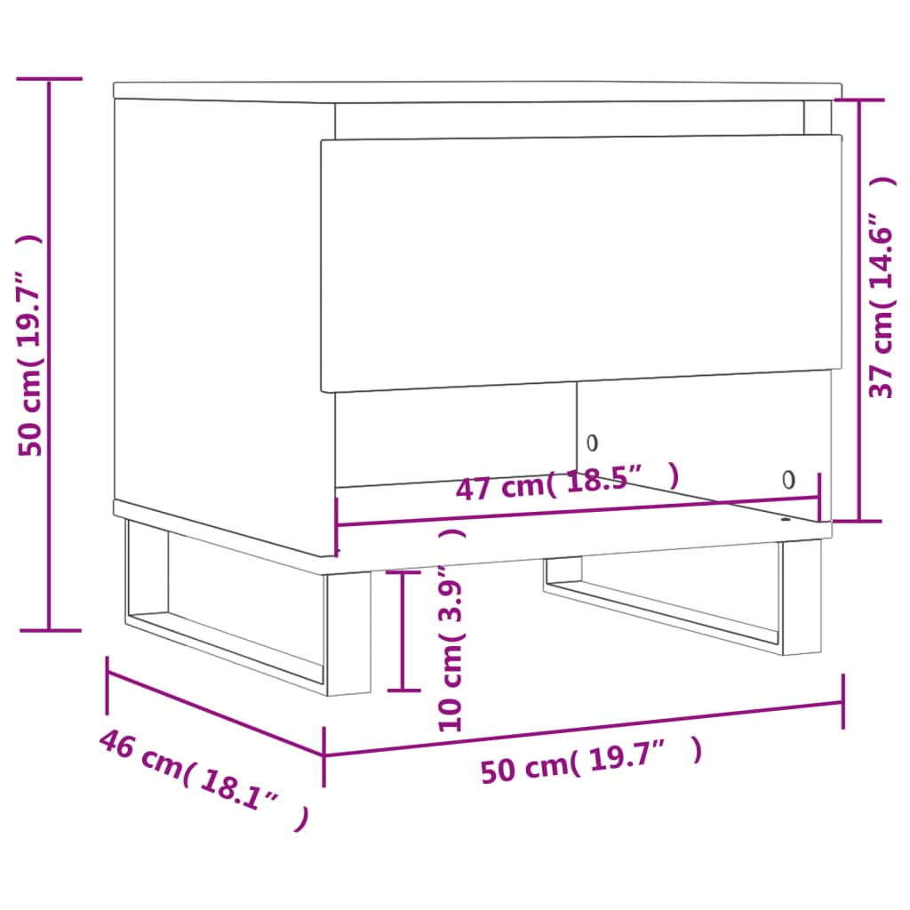 vidaXL Mesas de centro 2 uds madera de ingeniería blanco 50x46x50 cm