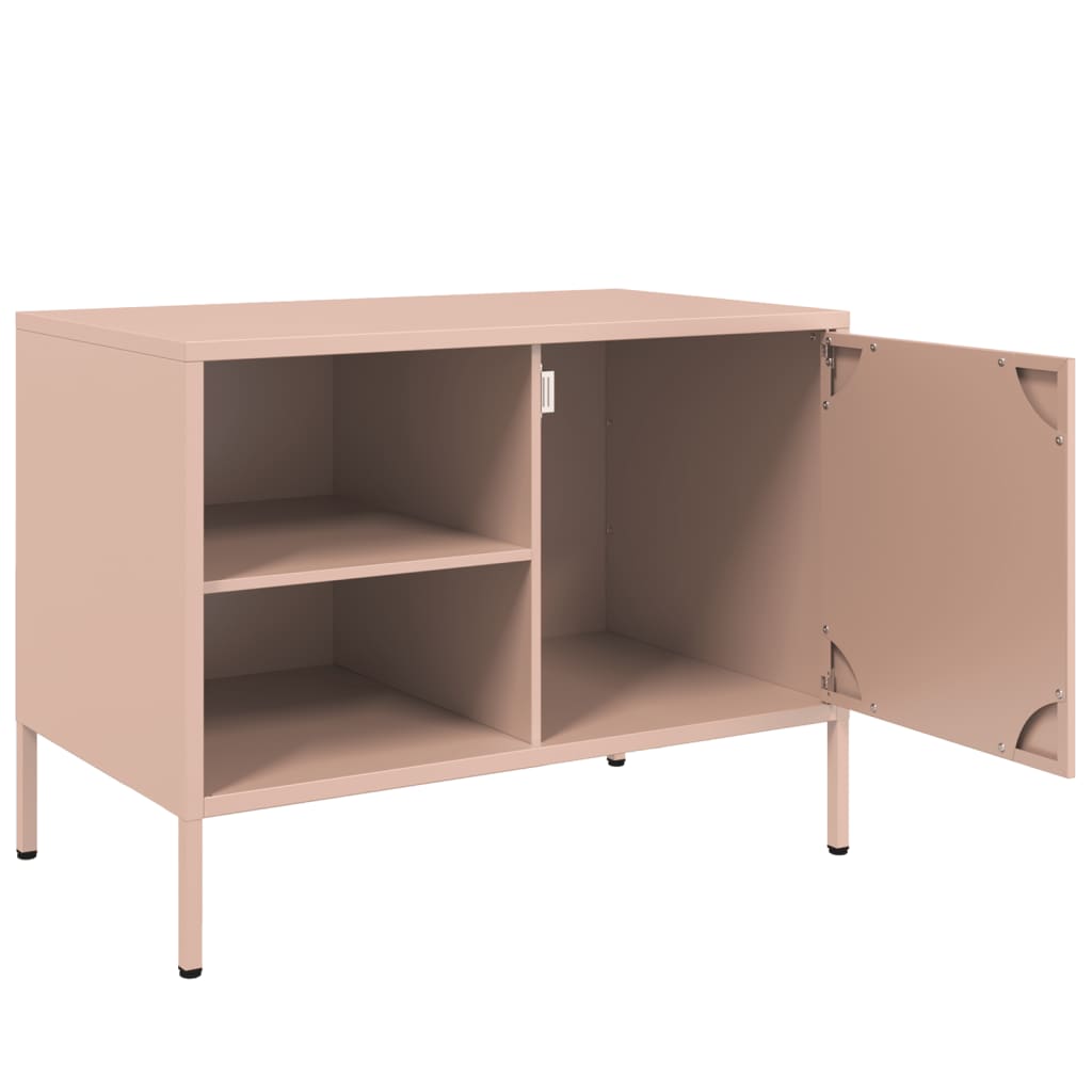 vidaXL Mueble de TV acero rosa 68x39x50,5 cm