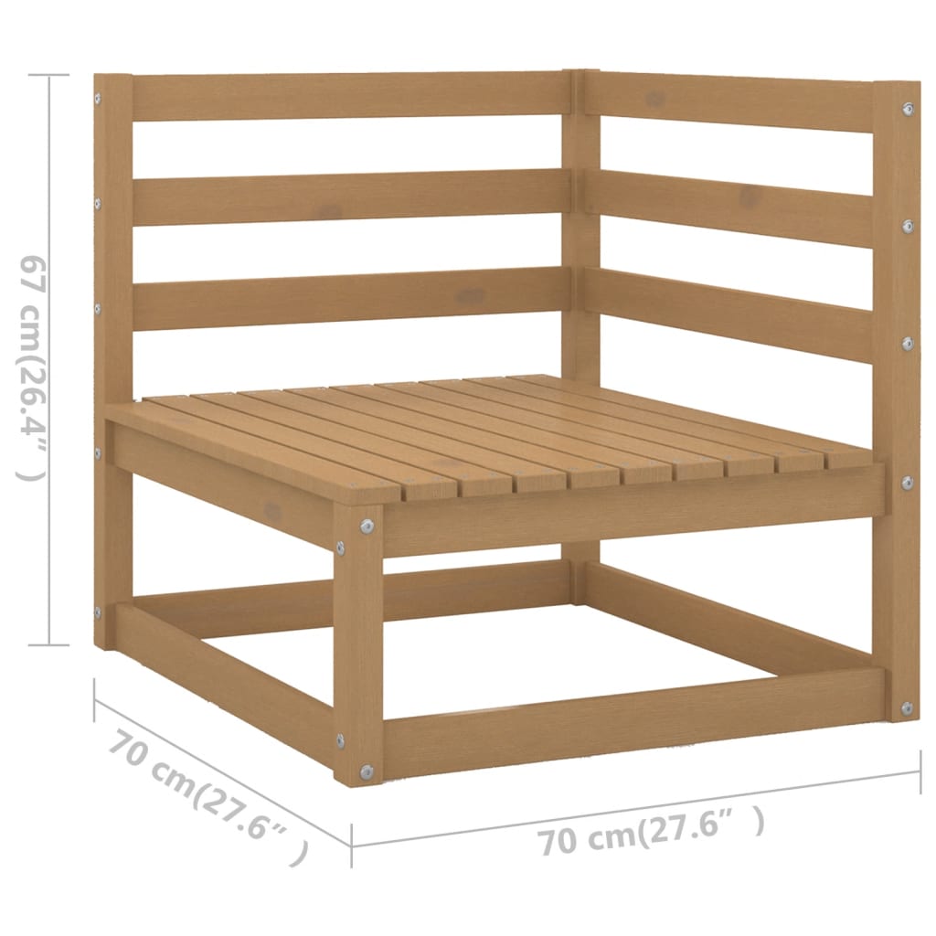 vidaXL Set de muebles de jardín 13 pzs cojines madera pino marrón miel