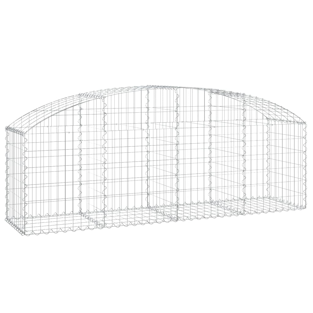 vidaXL Cesta de gaviones forma arco hierro galvanizado 200x50x60/80 cm