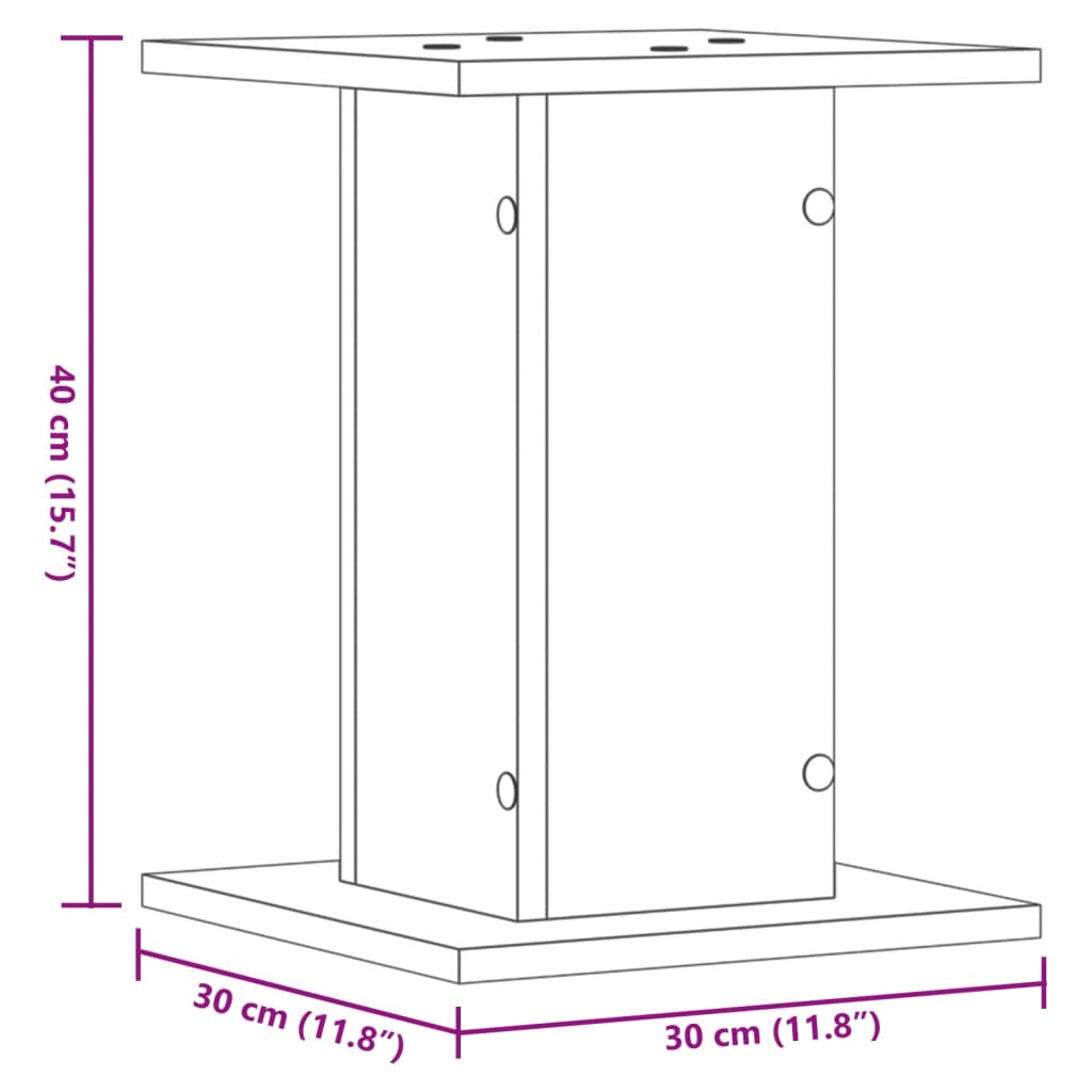 vidaXL Soportes altavoces 2 uds madera roble envejecido 30x30x40 cm