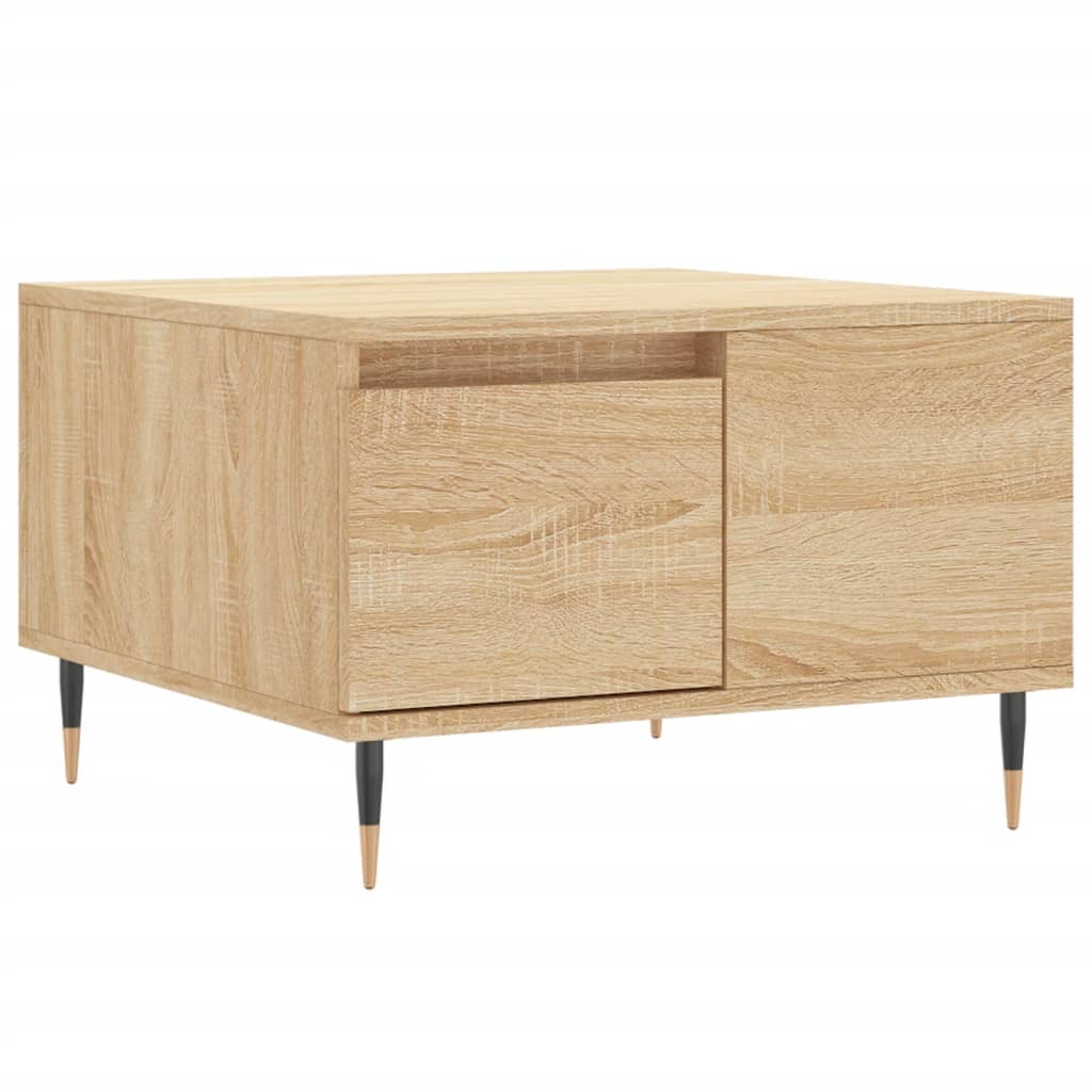 vidaXL Mesa de centro madera contrachapada roble Sonoma 55x55x36,5 cm