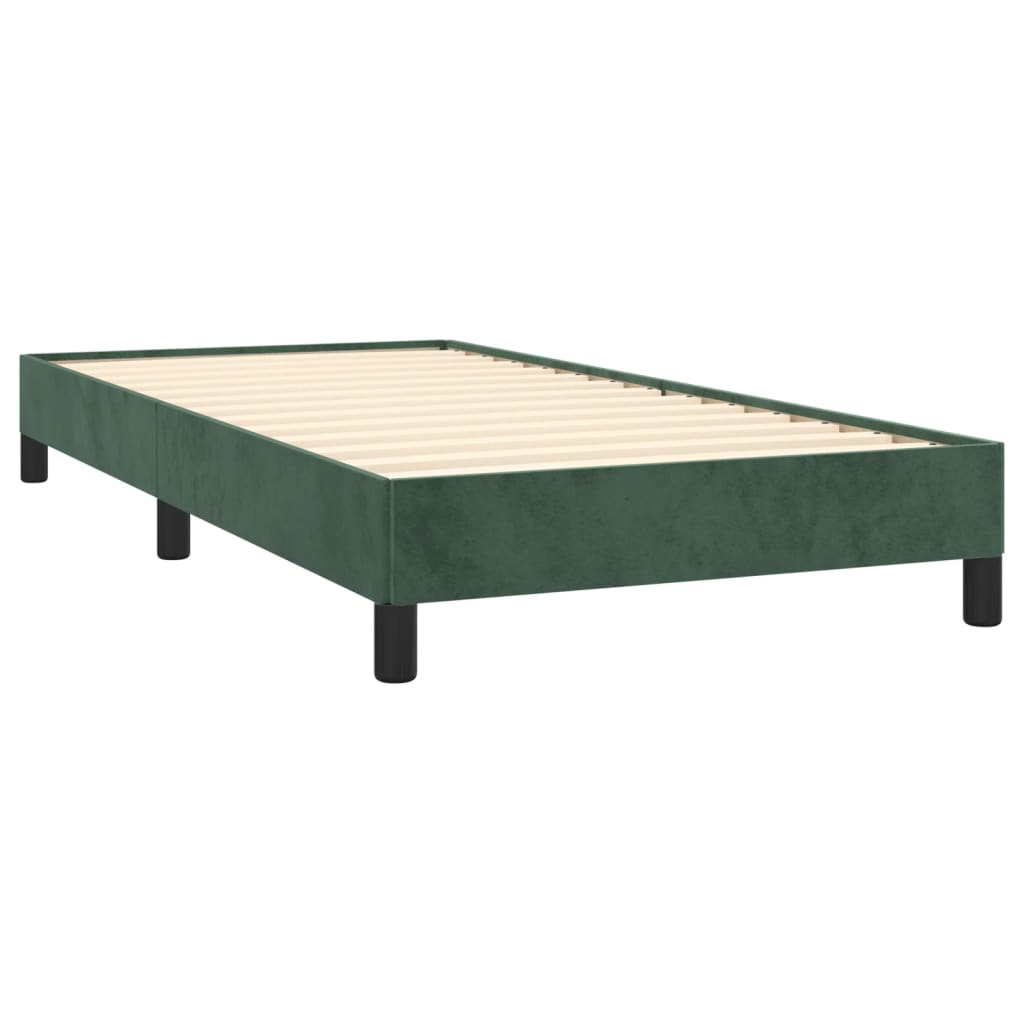 vidaXL Estructura de cama sin colchón terciopelo verde oscuro 90x200cm