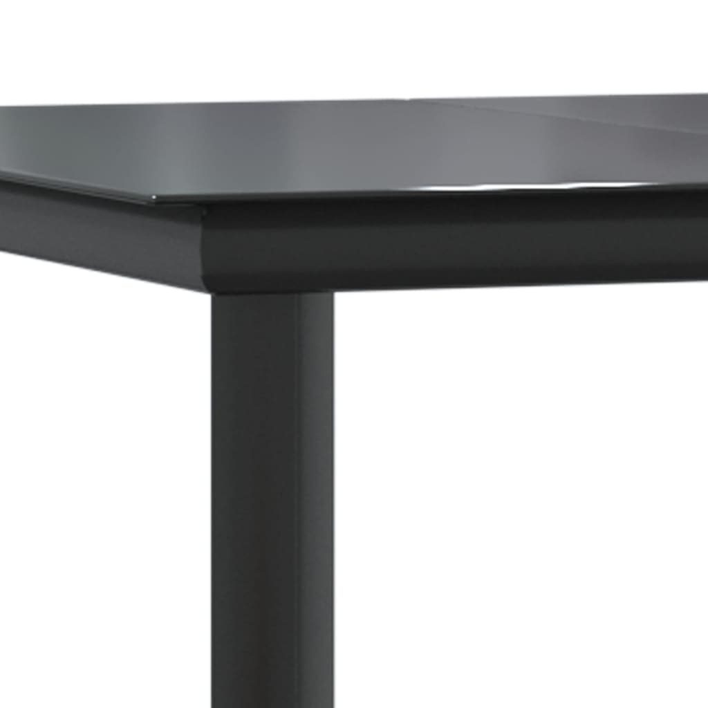 vidaXL Juego de comedor de jardín 5 piezas con cojines negro