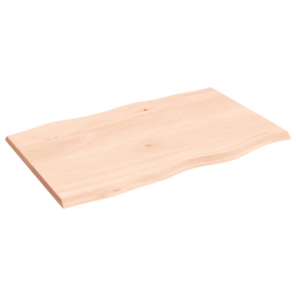 vidaXL Tablero de mesa madera maciza roble borde natural 80x50x2 cm