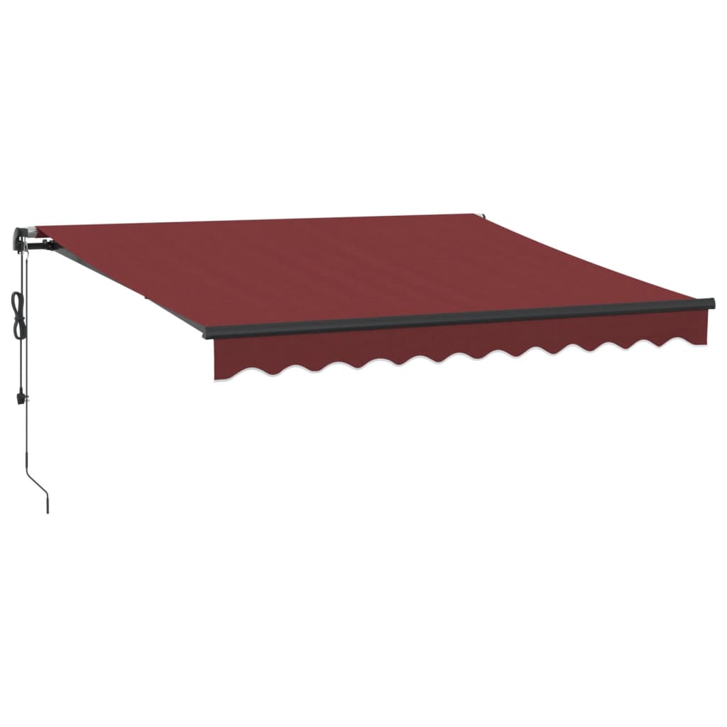 vidaXL Toldo retráctil automático con luces LED burdeos 300x250 cm