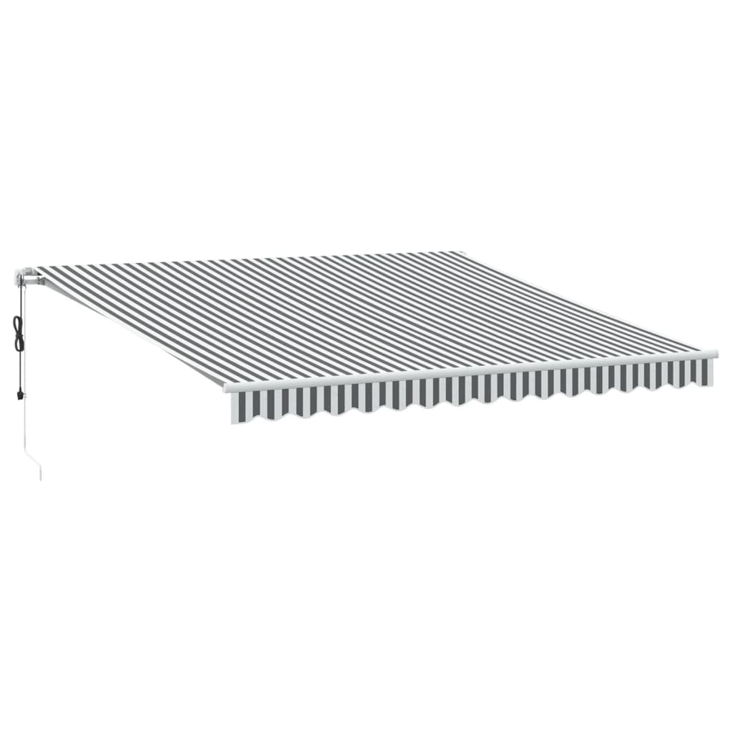 vidaXL Toldo retráctil automático gris antracita y blanco 400x350 cm