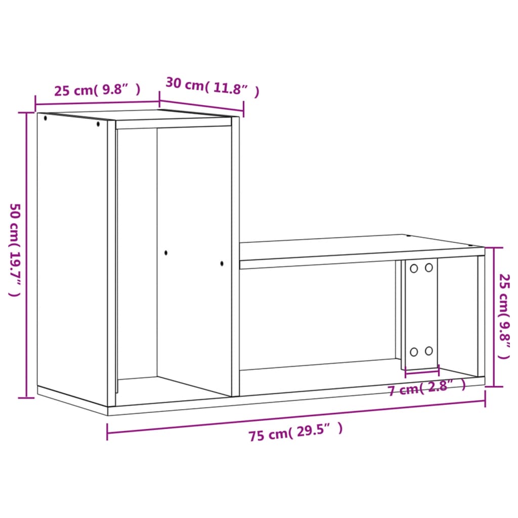 vidaXL Muebles para TV 2 uds madera de ingeniería blanco 75x30x50 cm