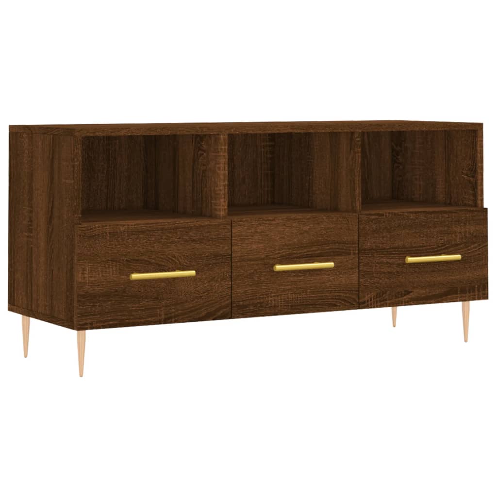 vidaXL Mueble de TV madera de ingeniería marrón roble 102x36x50 cm