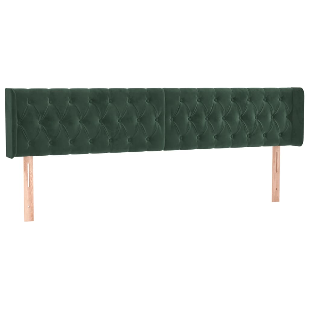 vidaXL Cabecero de terciopelo verde oscuro 203x16x78/88 cm