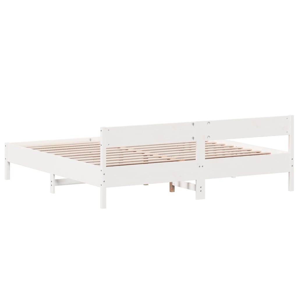 vidaXL Cama sin colchón madera maciza de pino blanca 180x200 cm