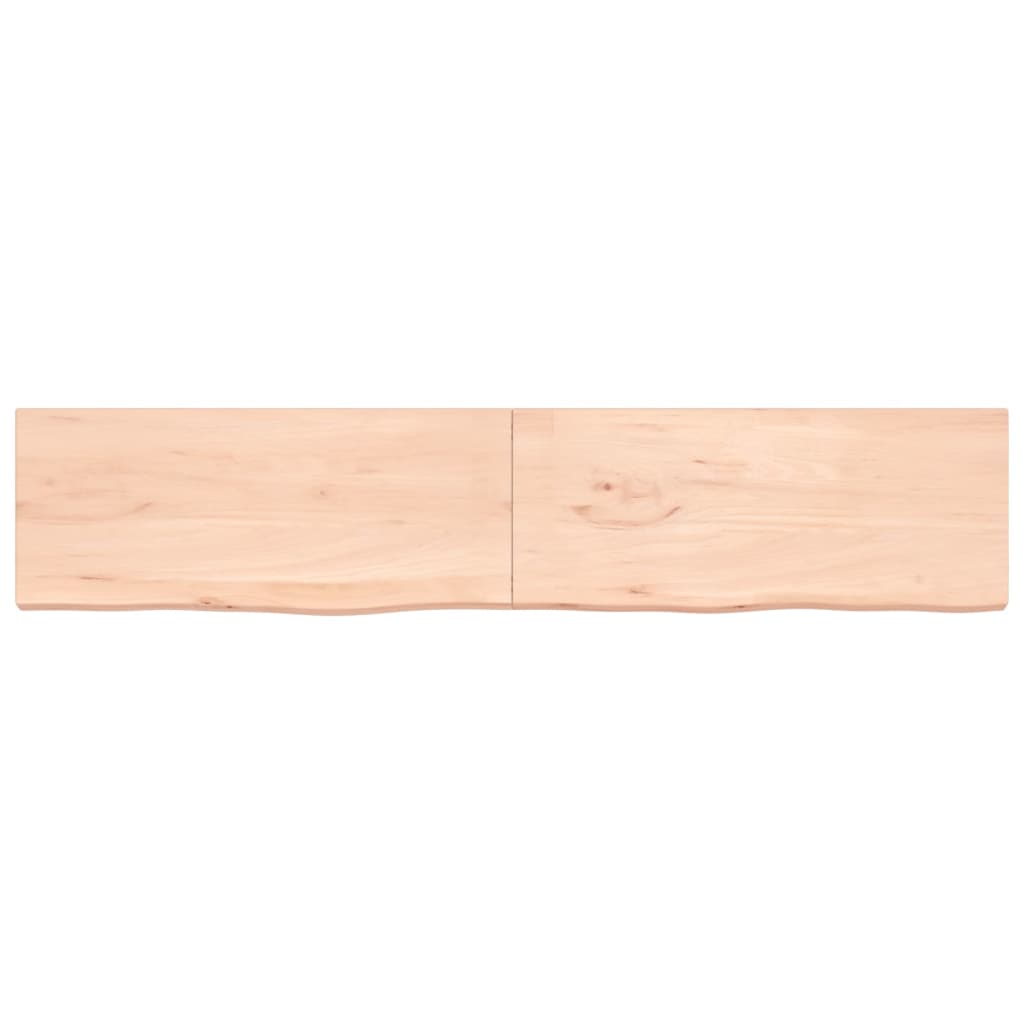 vidaXL Estante de pared madera maciza roble sin tratar 200x40x(2-4) cm