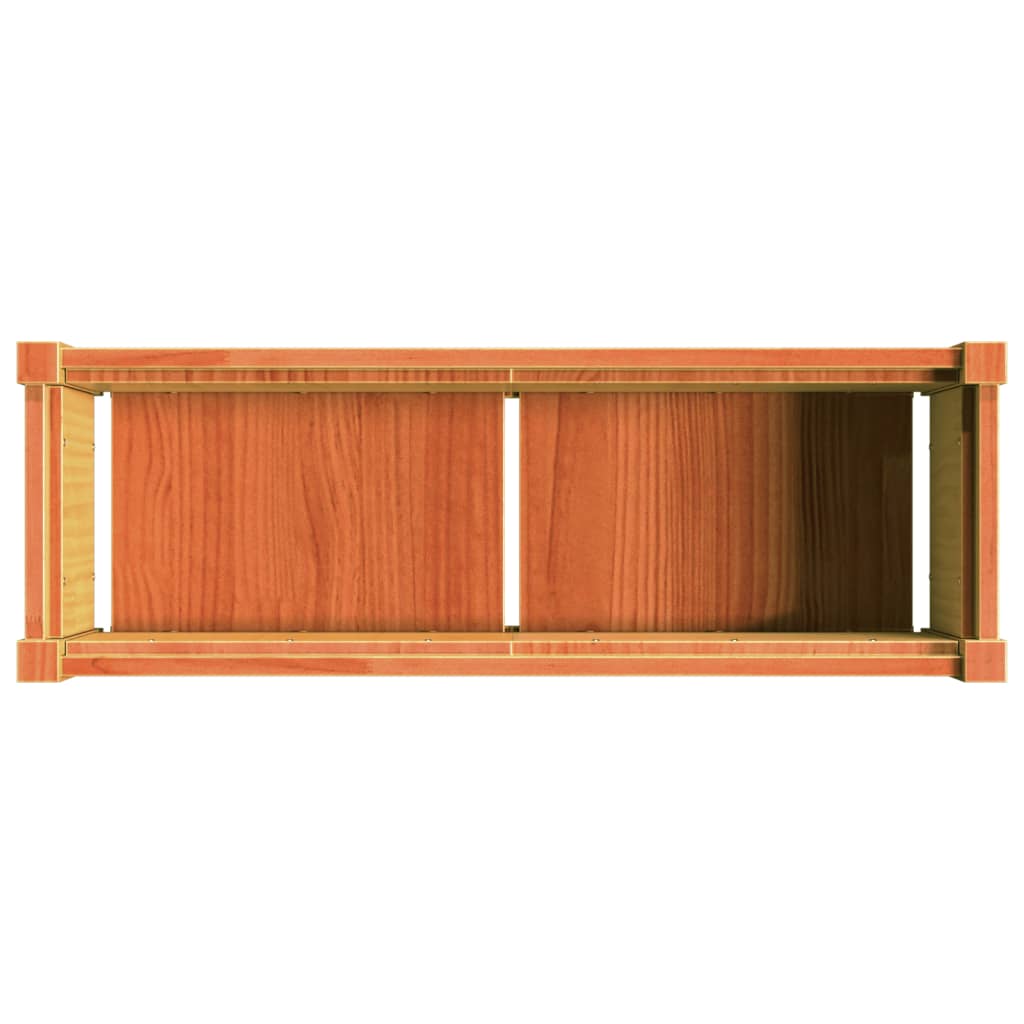 vidaXL Jardinera exterior madera maciza pino marrón cera 90x31x31 cm