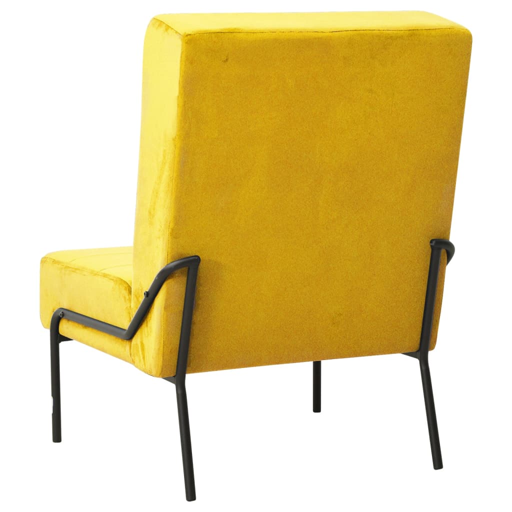 vidaXL Silla de relajación de terciopelo amarillo mostaza 65x79x87 cm